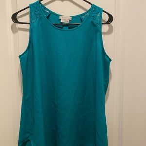 Van Heusen Blue/Greenish Sleeveless Top